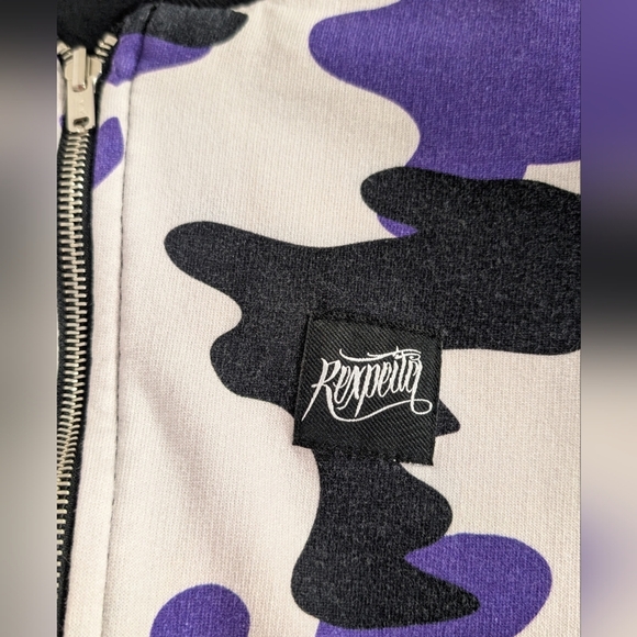 Brazilian Rexpeita Purple, White and Black Camo Reversible Zip Jacket Size Small - Picture 3 of 11